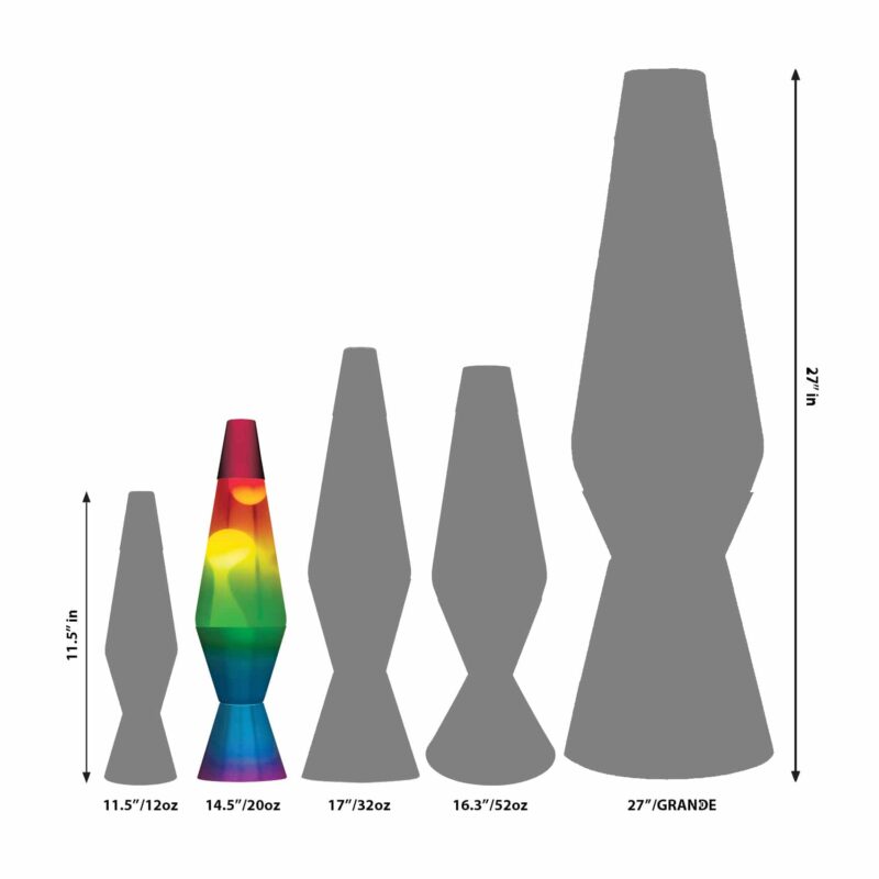 14.5” LAVA Lamp Rainbow – White/Clear/Tricolor - US 4368