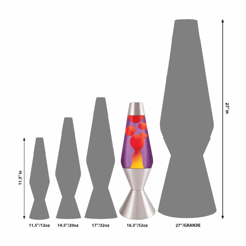 16.3″ LAVA Lamp – Yellow/Purple/Silver - US 8743