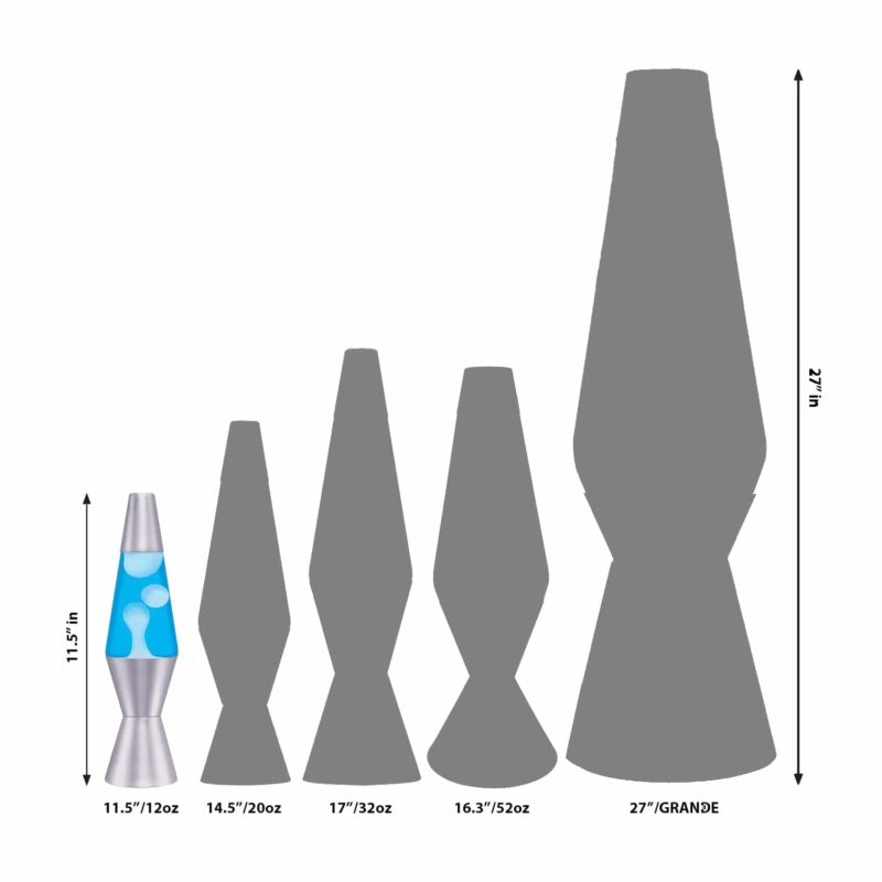 11.5″ LAVA Lamp – White/Blue/Silver - US 1300