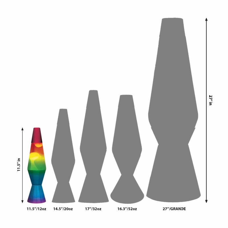 11.5″ LAVA Lamp Rainbow – White/Tricolor - US 5217