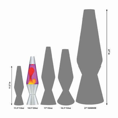 14.5” LAVA Lamp – Yellow/Purple/Silver - US 6035