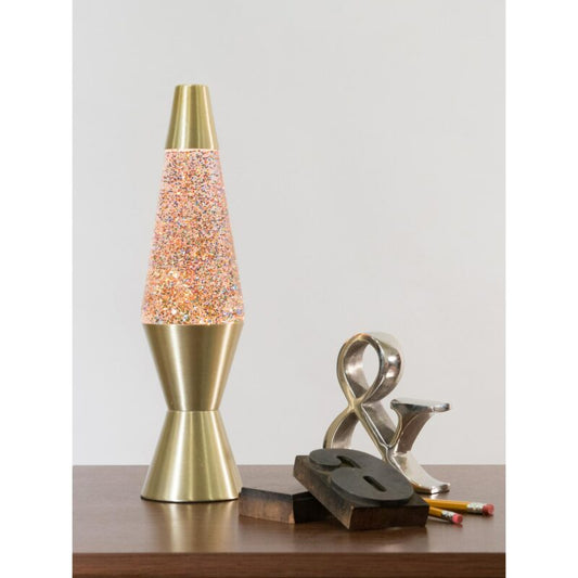 14.5″ LAVA Lamp Rainbow Glitter – Clear/Gold - US 2765