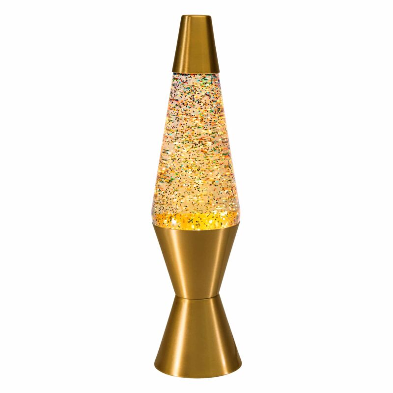 14.5″ LAVA Lamp Rainbow Glitter – Clear/Gold - US 2765
