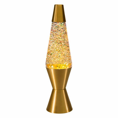 14.5″ LAVA Lamp Rainbow Glitter – Clear/Gold - US 2765